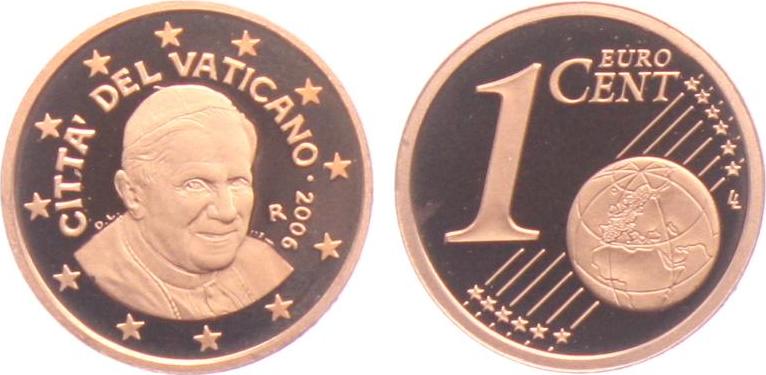 Vatikan 1 Cent 2006 Papst Benedikt XVI PP MA Shops