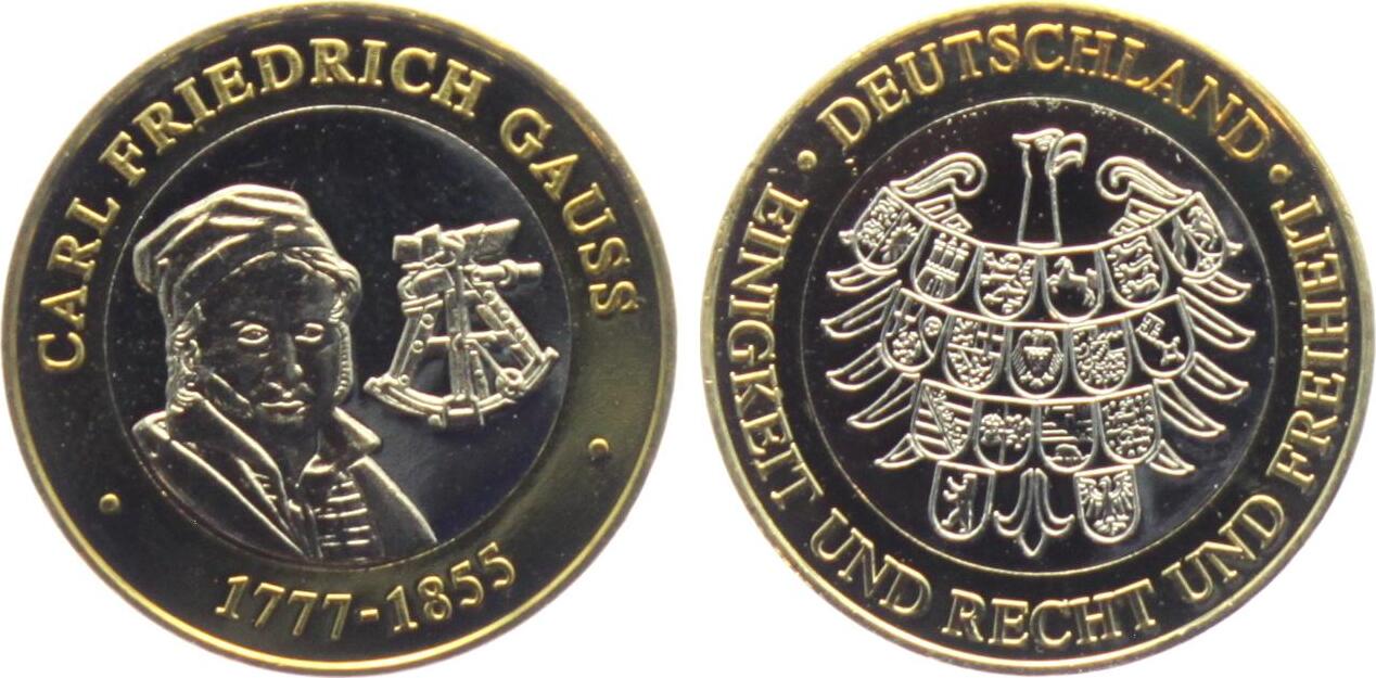 Deutschland Brd Medaille Ohne Jahr Carl Friedrich Gauss