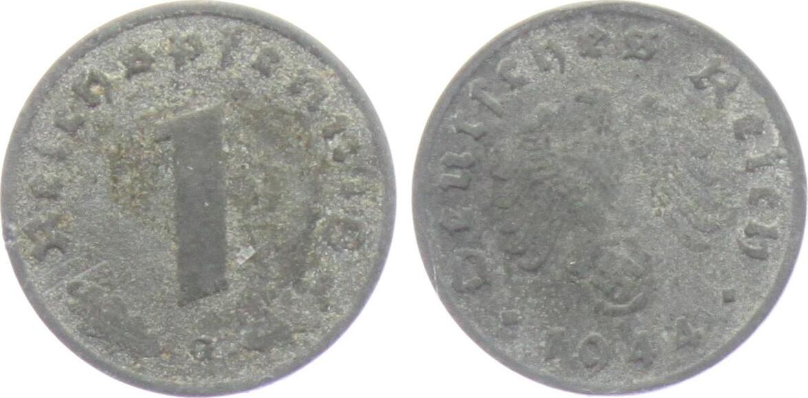 Drittes Reich 1944 G 1 Reichspfennig Mit Hakenkreuz Ss MA Shops