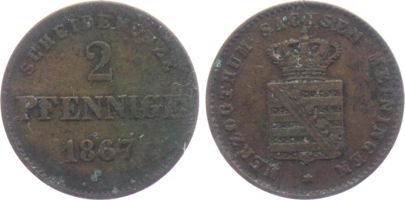 Sachsen Meiningen Pfennig Georg Ii Ss Vz Ma Shops