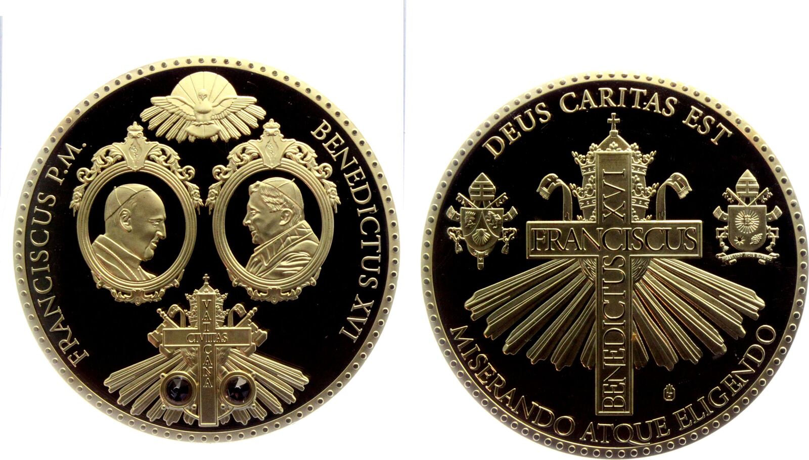 Vatikan Medaille 2013 Papst Franziskus Benedict XVI Mit