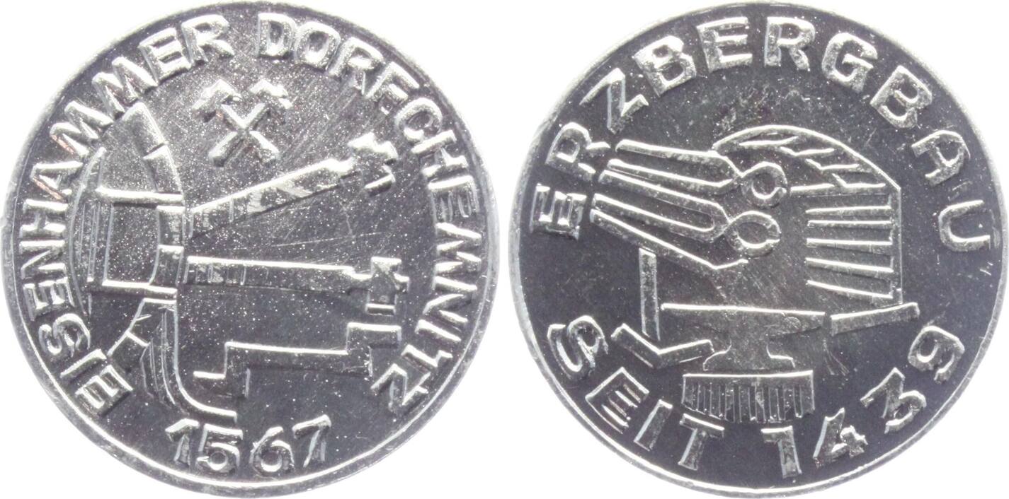 Medaille Ohne Jahr Bergbau Eisenhammer Dorfchemnitz Erzbergbau