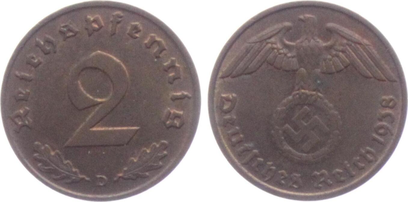 Drittes Reich D Reichspfennig Mit Hakenkreuz Vz Ma Shops