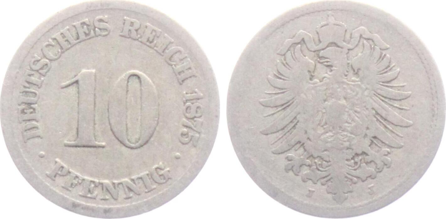 Kaiserreich 1875 J 10 Pfennig Kleiner Adler S MA Shops