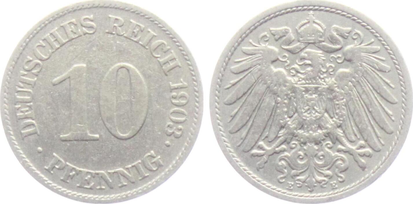 Kaiserreich 1903 E 10 Pfennig großer Adler vz MA Shops