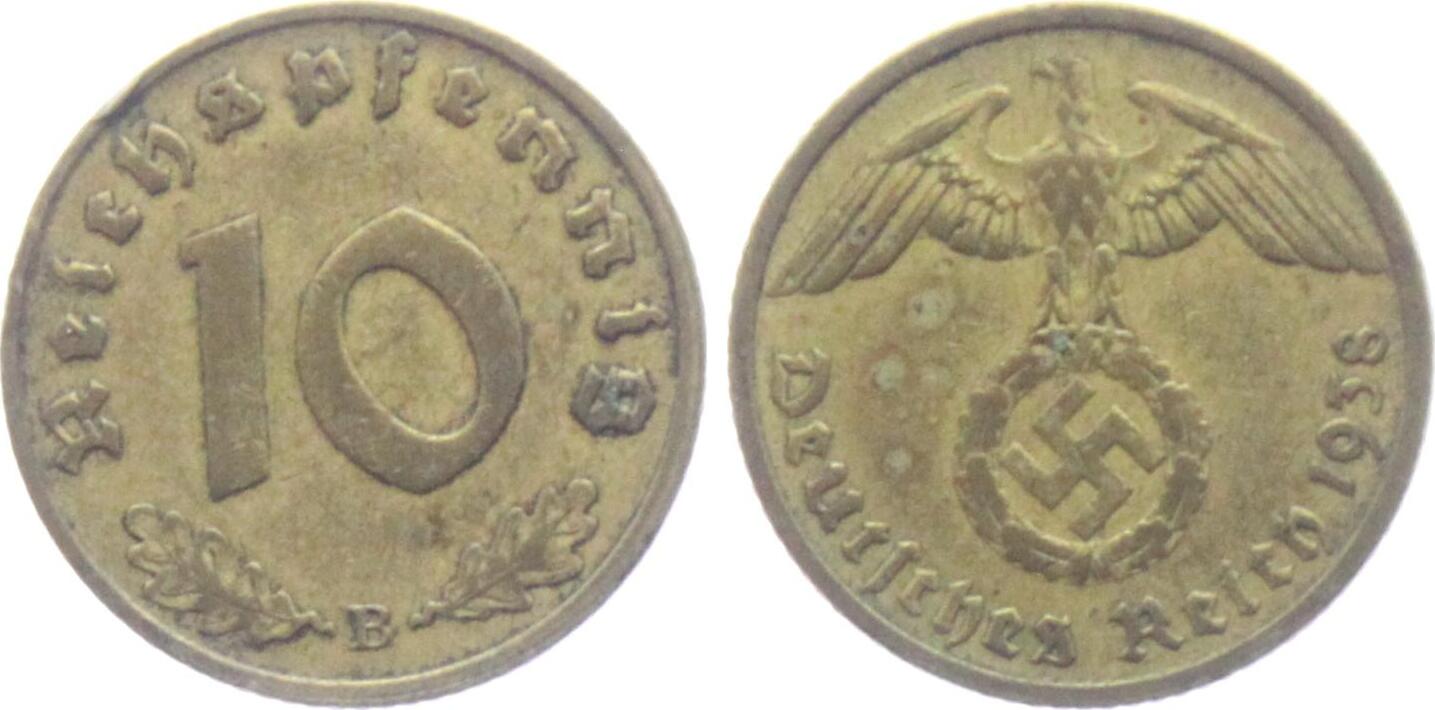 Drittes Reich B Reichspfennig Mit Hakenkreuz Ss Ma Shops