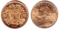 Schweiz 20 Franken Goldmünze - Vrenerli