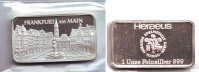 Deutschland - Frankfurt / Main Silberbarren 1 Unze Motiv-Silberbarren - Frankfurt Römerberg - Heraeus