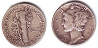 USA 1 Dime Mercury (1916 - 1945) - 1 Dime Bild