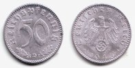 Drittes Reich 50 Reichspfennig 50 Reichspfennig - mit Hakenkreuz