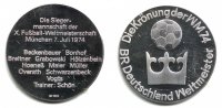 Argentinien Medaille Fußball WM 1978 in Argentinien - BRD Weltmeister - Namen der BRD Spieler