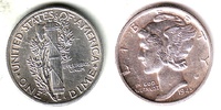 USA 1 Dime Mercury (1916 - 1945) - 1 Dime Bild