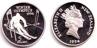 Neuseeland 5 Dollar Olympische Spiele der Neuzeit - Slalomläufer
