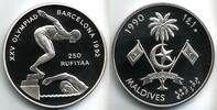 Malediven 250 Rufiyaa Olympische Spiele 1992 in Barcelona - Schwimmen