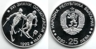 Bulgarien 25 Leva Olympische Spiele 1992 in Albertville - Skilanglauf