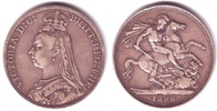 Großbritannien 1 Crown Queen Vicotoria mit Witwenschleier und Krone Picture