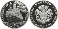 Hamburg Medaille Hamburg - Deutschlands Tor zur Welt - 1913 Imperator - Dampfschiff
