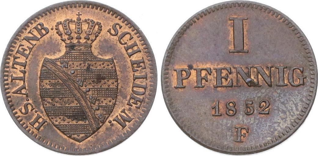 Sachsen Altenburg Pfennig 1852 F Georg 1848 1853 Winz Stempelfehler