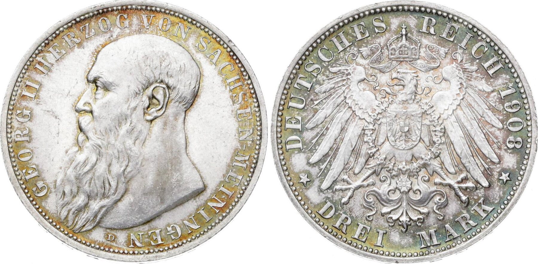 Sachsen Meiningen Mark D Georg Ii Feine Patina Winz