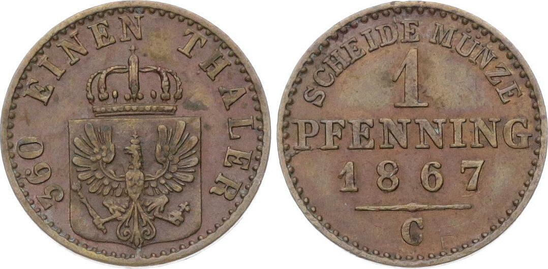 Brandenburg Preu En Pfennig C Wilhelm I Fast