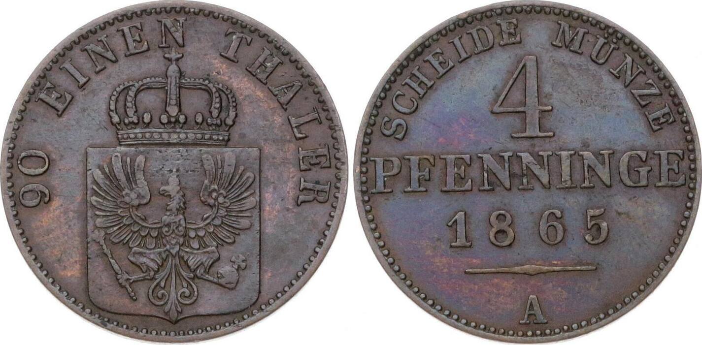 Brandenburg Preu En Pfennig A Wilhelm I Sehr Sch N