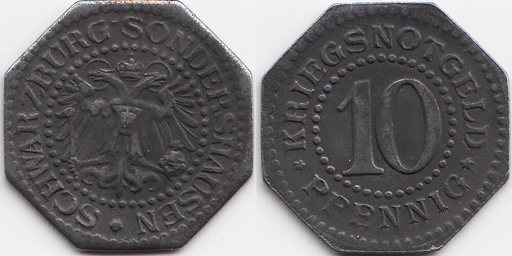 Schwarzburg Sondershausen 10 Pfennig Schwarzburg Eisen Ohne Jahr