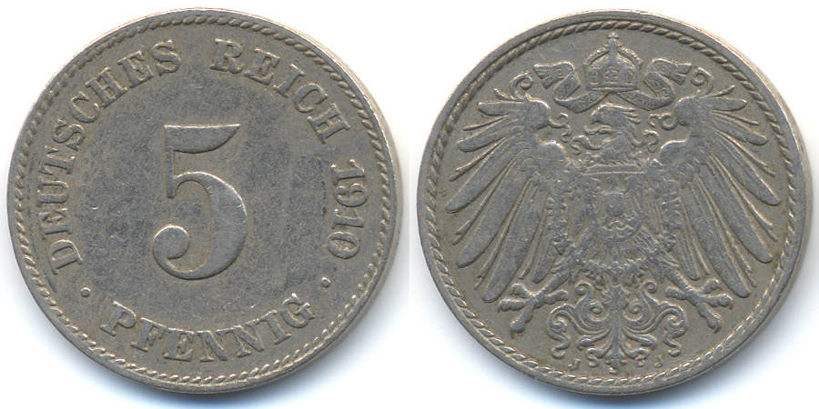 Kaiserreich Pfennig J Gro Er Adler Kupfer Nickel Sehr Sch N