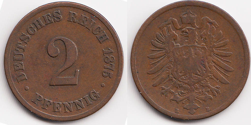 Kaiserreich Pfennig B Kleiner Adler Kupfer Sch N Sehr Sch N