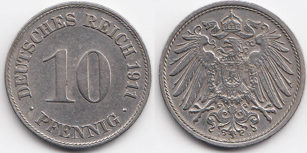 Kaiserreich Pfennig D Gro Er Adler Kupfer Nickel Fast