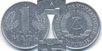 DDR 1 Mark Aluminium – Verprägung auf der "1"