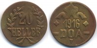 Deutsch Ostafrika 20 Heller 20 Heller 1916-T - Messing