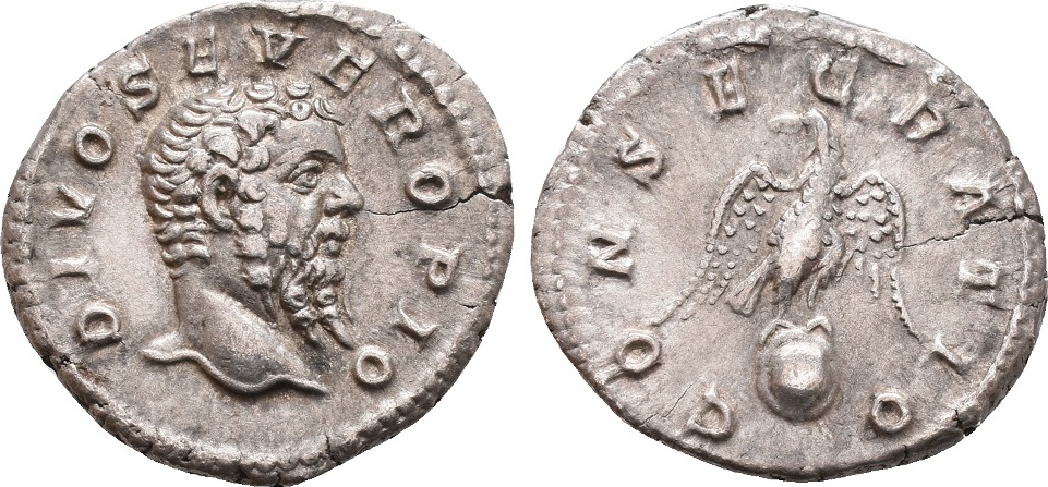 Divus Severus Denar 211 N Chr Roma Posthum Unter Caracalla Und Geta