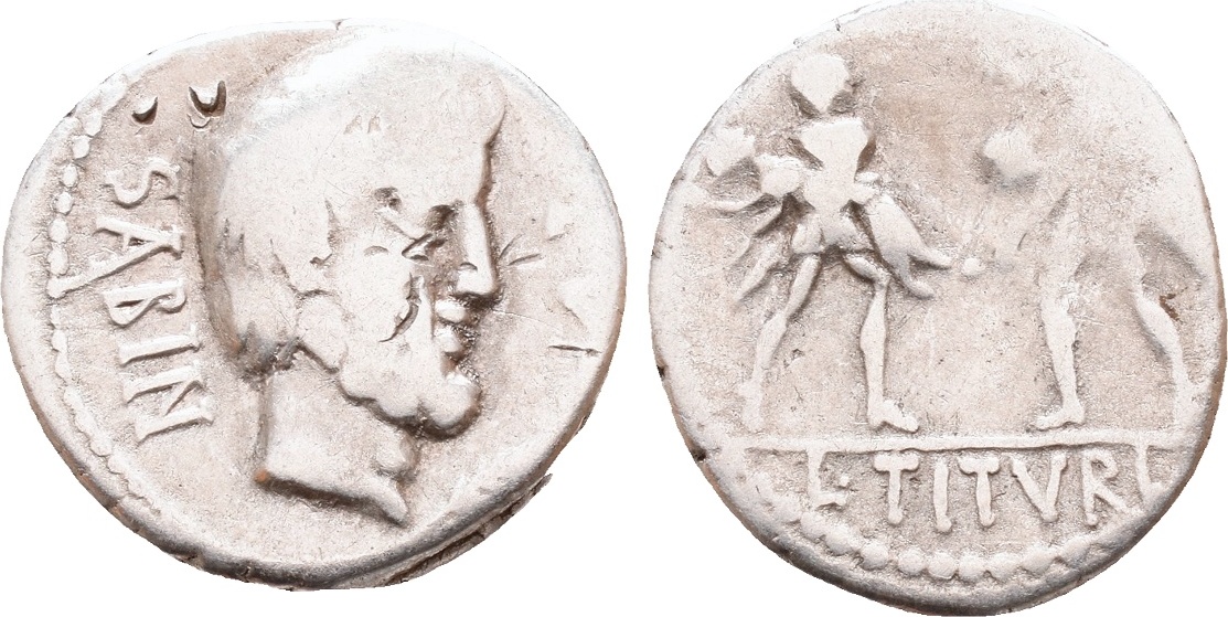 L Titurius L F Sabinus Denarius V Chr Roma S Ma Shops