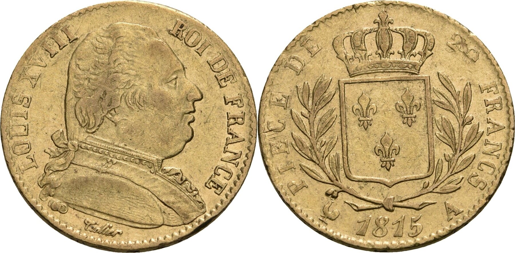 Frankreich 20 Francs A Paris 1815 Louis XVIII 1814 1815 1824 Fast