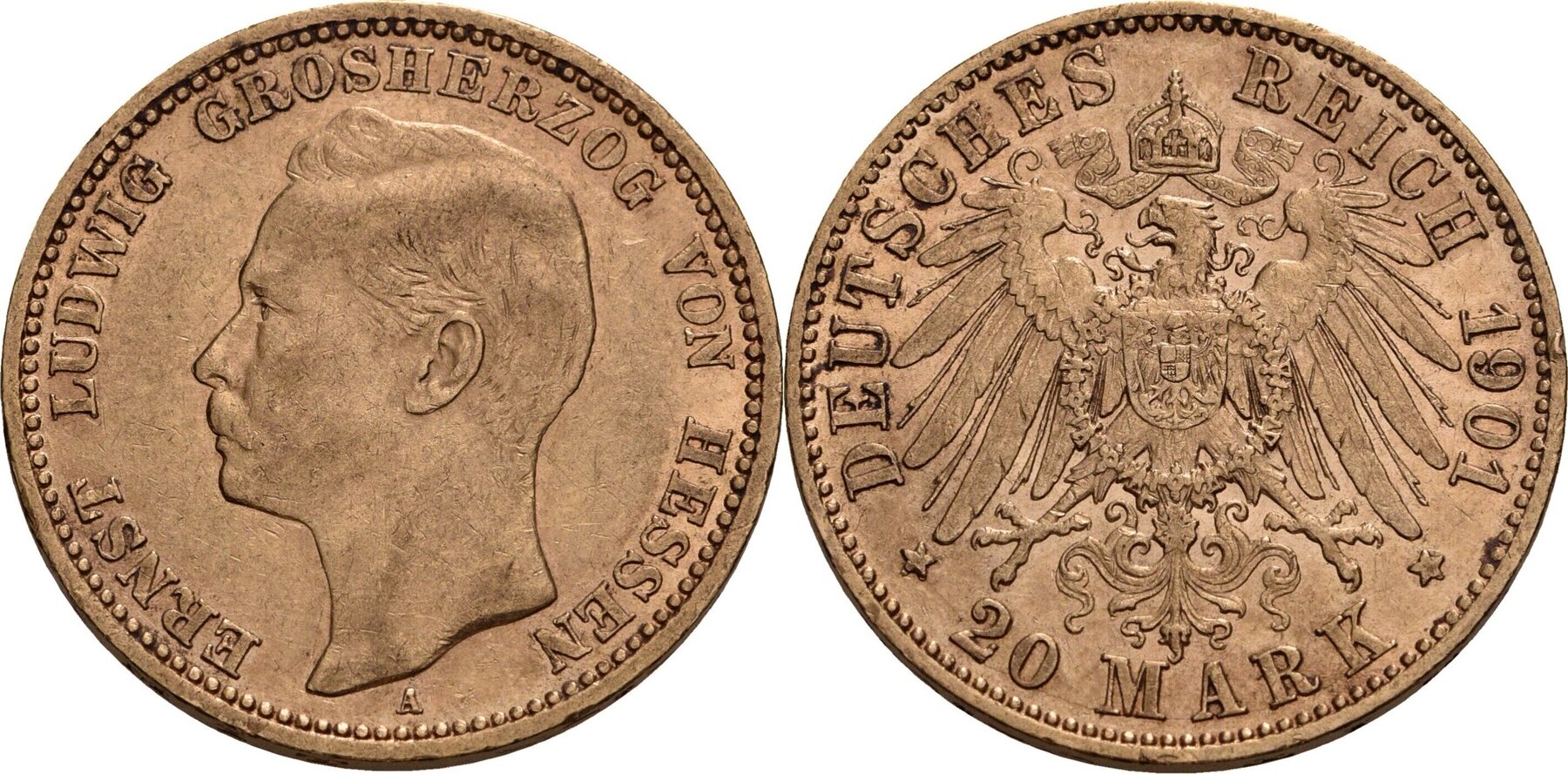 Hessen 20 Mark A Berlin 1901 Ernst Ludwig 1892 1918 Ss Ss Min