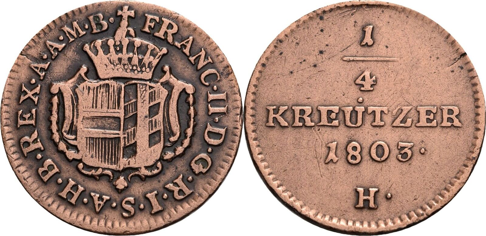 Habsburg Markgrafschaft Burgau 1 4 Kreuzer H Günzburg 1803 Franz II