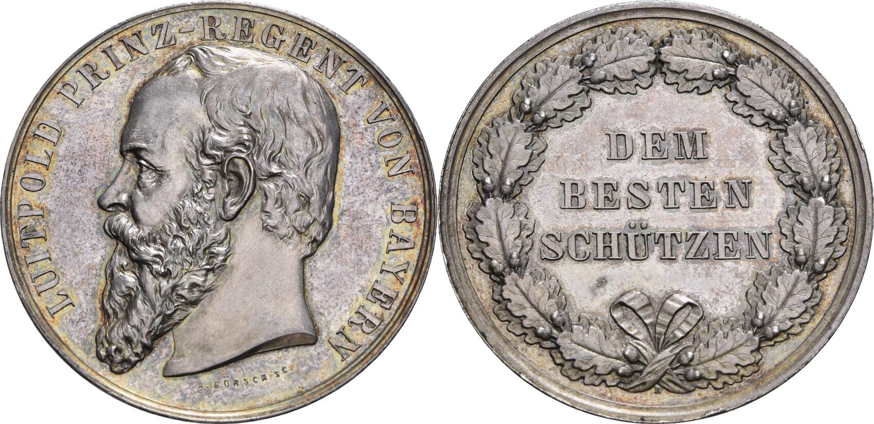 Bayern Königreich Silbermedaille o J ab 1887 Prinzregent Luitpold