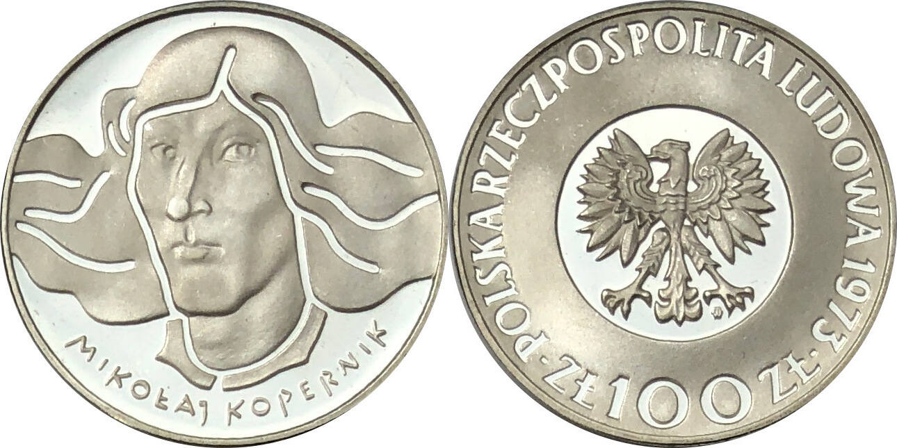 Polen 100 Zlotych Probe 1973 Mikolaj Kopernik PP Etwas Angelaufen MA