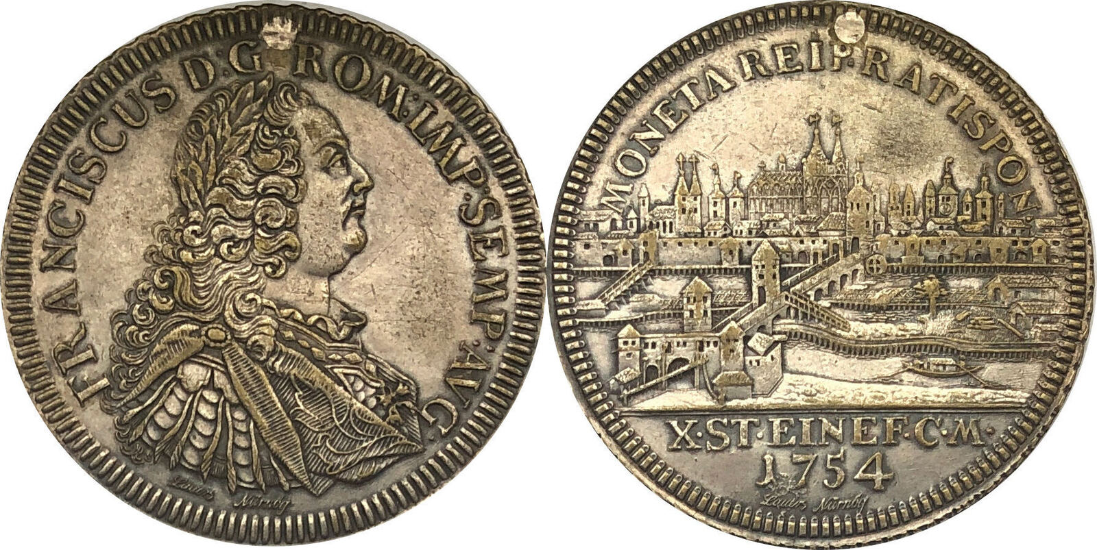 Regensburg Taler Sp Tere Pr Gung Franz I Stadtansicht Copy Von