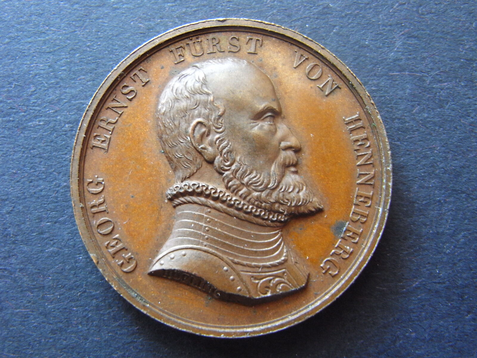 Henneberg Grafschaft Medaille 300jähr Reformationsjubiläum 1844 vzgl