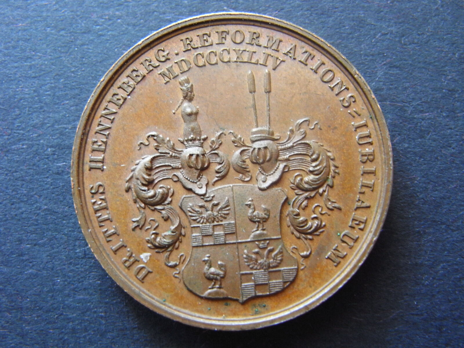 Henneberg Grafschaft Medaille 300jähr Reformationsjubiläum 1844 vzgl