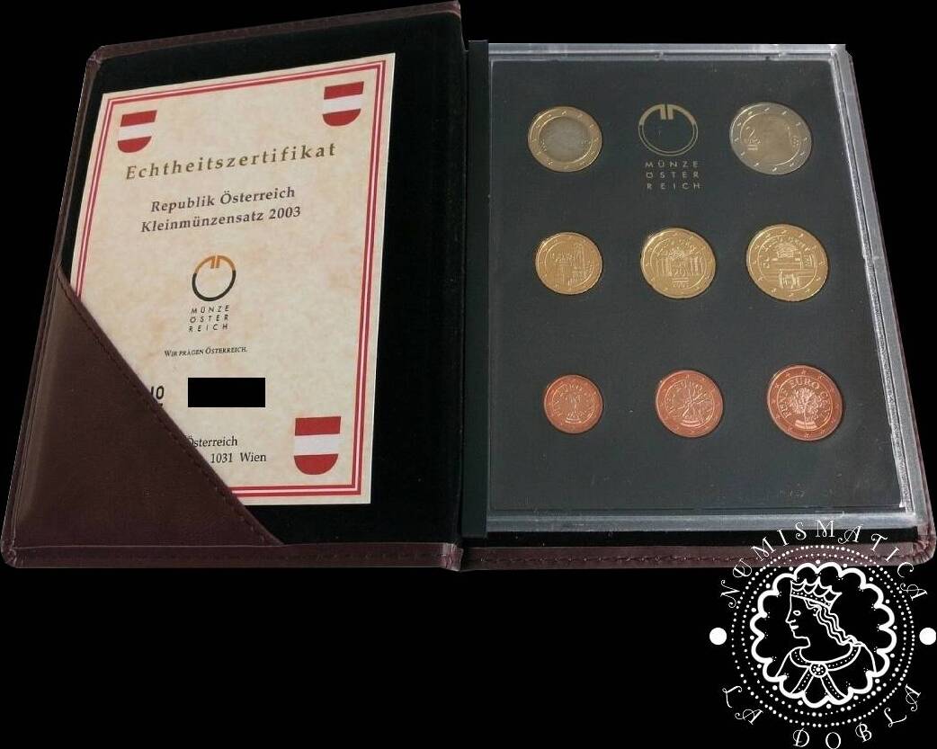 AUSTRIA EURO COIN SET AUSTRIA 2003 Euroset Proof UNC MA Shops