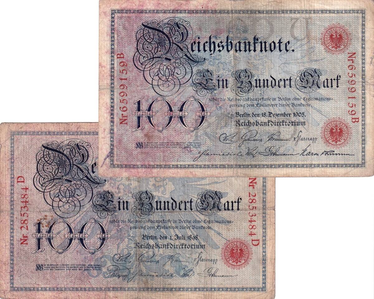 Banknoten Mark Lot Deutsche Reichsbank X Banknote Iv