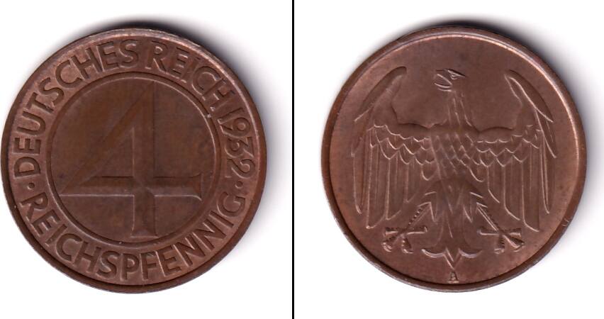 Weimarer Republik Taler Deutsches Reich Reichspfennig A J