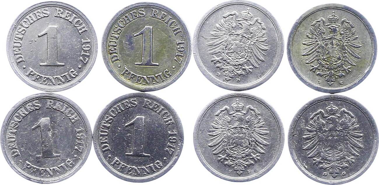 Kleinmünzen Pfennig Aluminium 1917 D Winz Kratzer sehr schön MA Shops