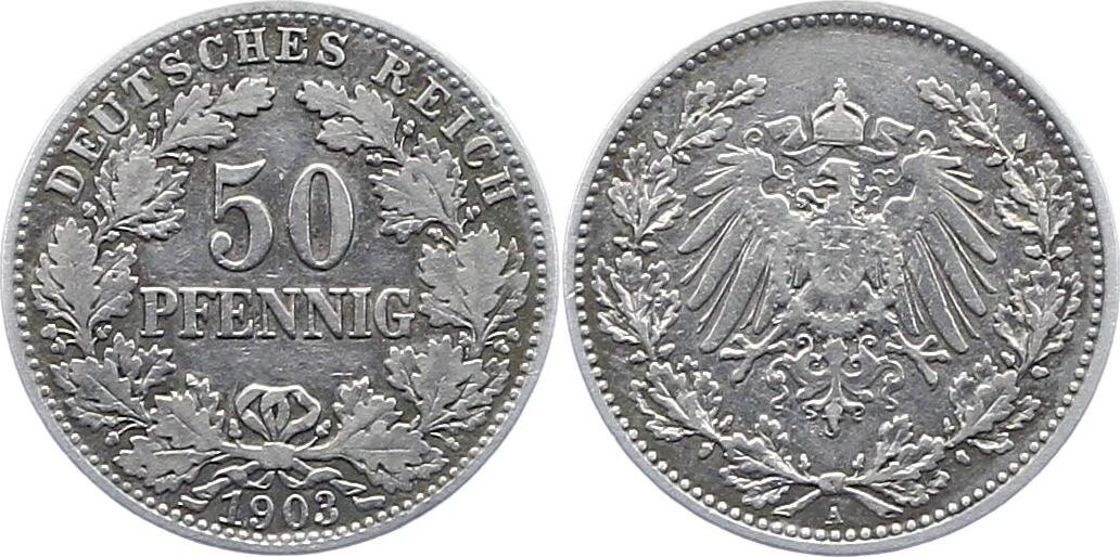 Kleinmünzen 50 Pfennig 1903 A Sehr schön MA Shops