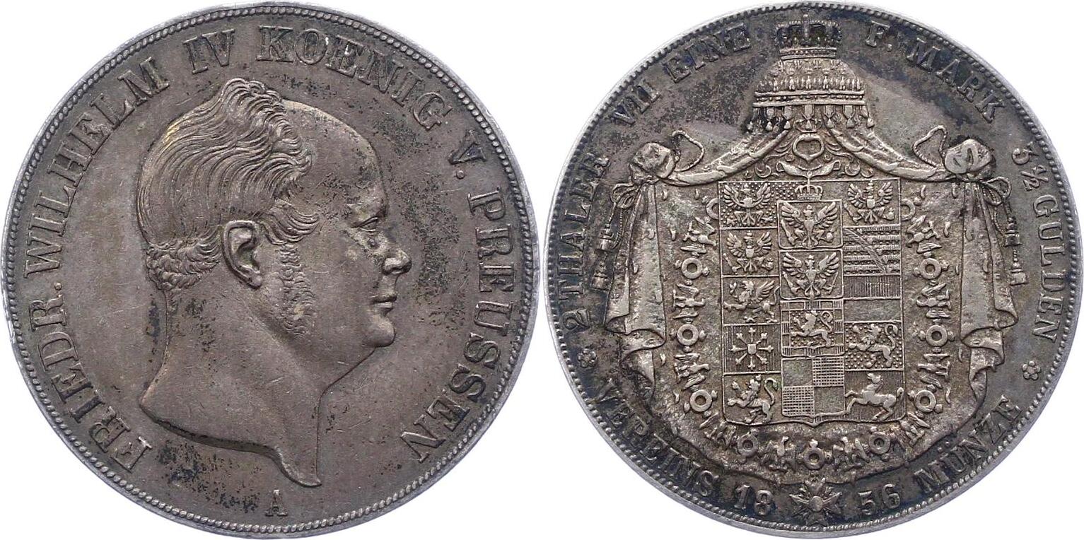 Brandenburg Preußen Doppeltaler 1856 A Friedrich Wilhelm IV 1840 1861