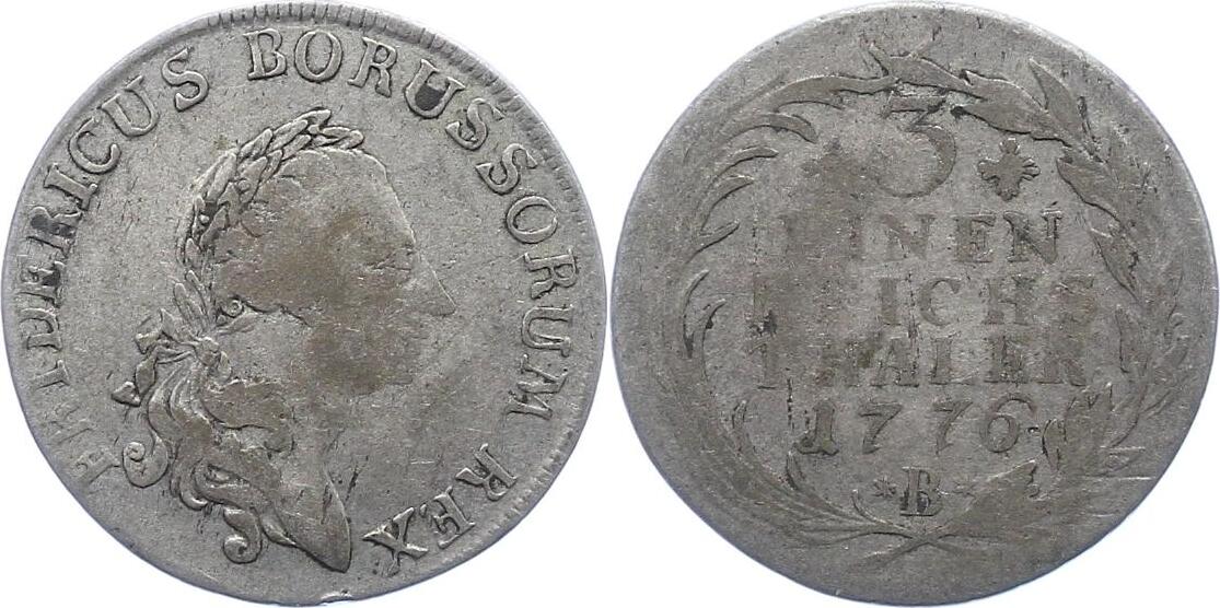 Brandenburg Preußen 1 3 Taler 1776 B Friedrich II 1740 1786 Schön