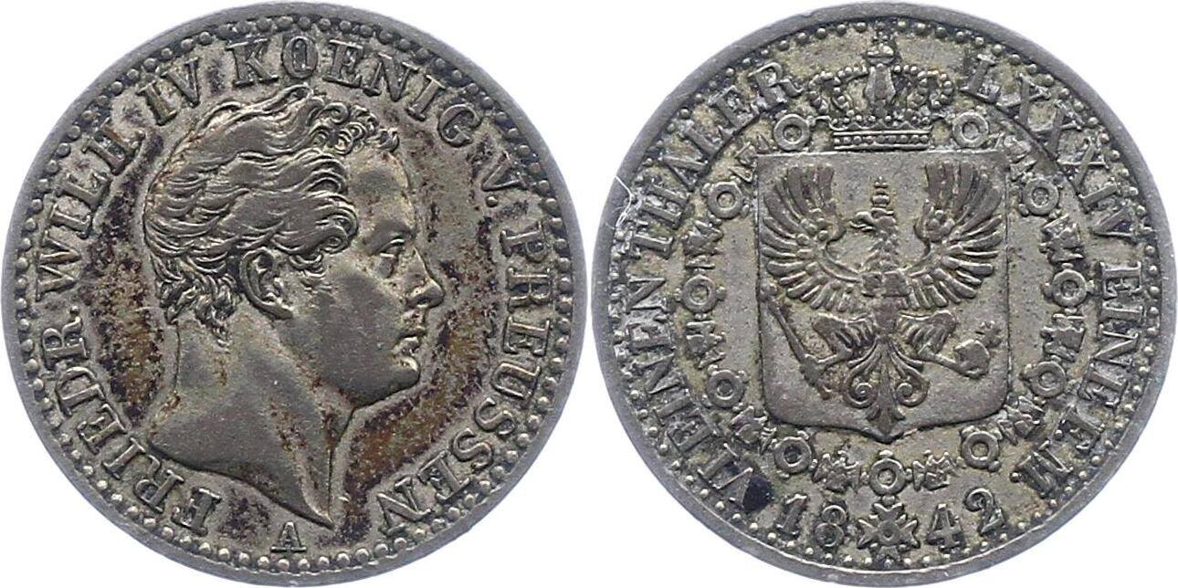 Brandenburg Preußen 1 6 Taler 1842 A Friedrich Wilhelm IV 1840 1861