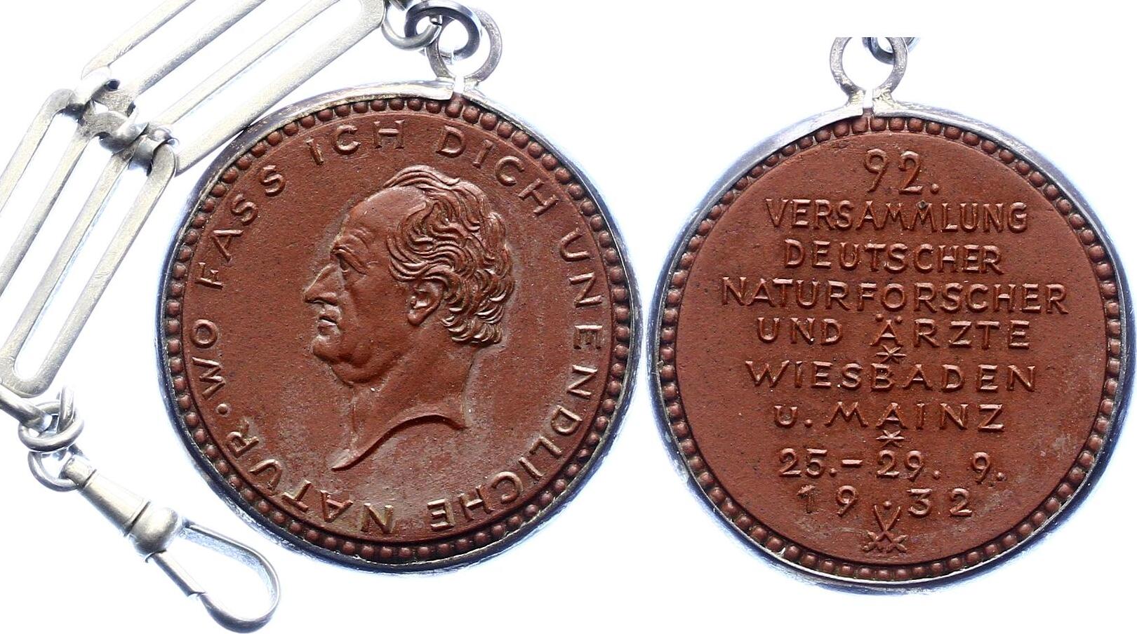 Personenmedaillen Porzellanmedaille 1932 Goethe Johann Wolfgang Von